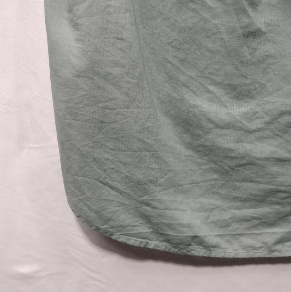 J. Crew Linen Cotton Sleeveless Popover Tunic Women's M Green Minimalist Beach - Picture 7 of 11